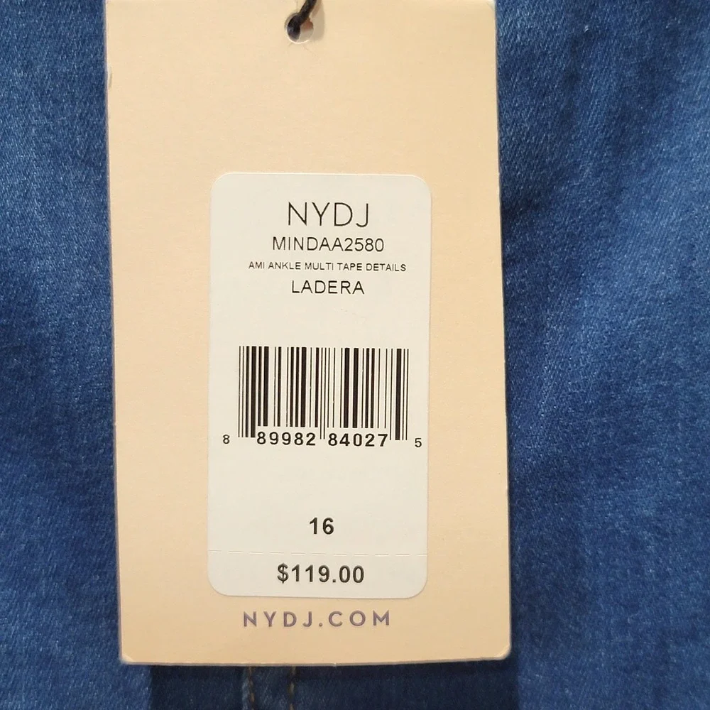 NYDJ Ami‎ Skinny Blue Jeans Crop Ankle Slit Womens Sz 16 Plus Ladera